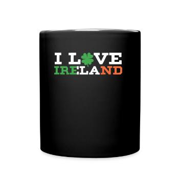 I love Ireland Irish St. Patrick's Day - Full Colour Mug - black - Front