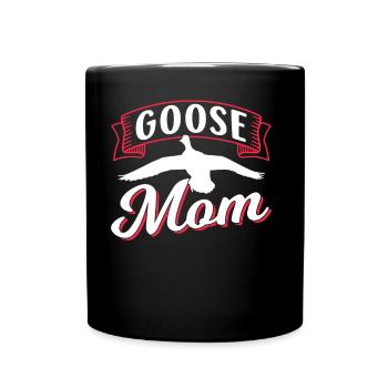 Gänsemutter Mama Gans Haustier Gänse Tier - Tasse einfarbig - Schwarz - Vorne