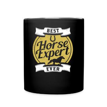 Bester Pferdeexperte Aller Zeiten Reiten Pferd - Tasse einfarbig - Schwarz - Vorne