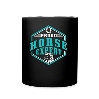 Proud Horse Expert Horse Riding Rider - Full Colour Mug - black - Front