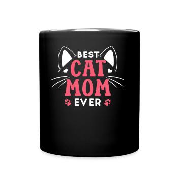 Die Beste Katzenmama Aller Zeiten Katze Mutter - Tasse einfarbig - Schwarz - Vorne