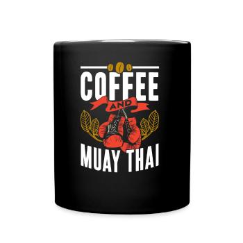 Kaffee Und Muay Thai Kampfsport Kampf Kämpfer - Tasse einfarbig - Schwarz - Vorne