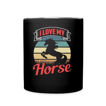 Ich Liebe Mein Pferd Reiterhof Reiten Reiter - Tasse einfarbig - Schwarz - Vorne
