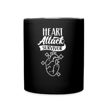 Überlebender Eines Herzinfarkts Herzinfarkt - Tasse einfarbig - Schwarz - Vorne