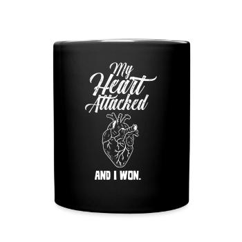 My heart attacked and I won - Full Colour Mug - black - Front