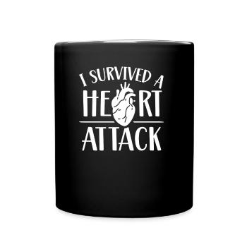 Ich Habe Einen Herzinfarkt Überlebt Herzanfall - Tasse einfarbig - Schwarz - Vorne