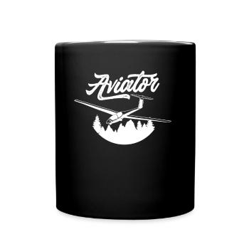 Pilot Segelflugzeug Kleinflugzeug Leichtflugzeug - Tasse einfarbig - Schwarz - Vorne