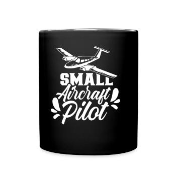 Pilot Of a Small Aircraft Jet Small Aircraft - Full Colour Mug - black - Front