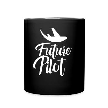 Zukünftiger Pilot Jet Kleinflugzeug Leichtflugzeug - Tasse einfarbig - Schwarz - Vorne