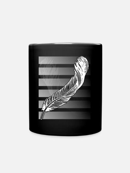 Federn - Tasse einfarbig - Schwarz