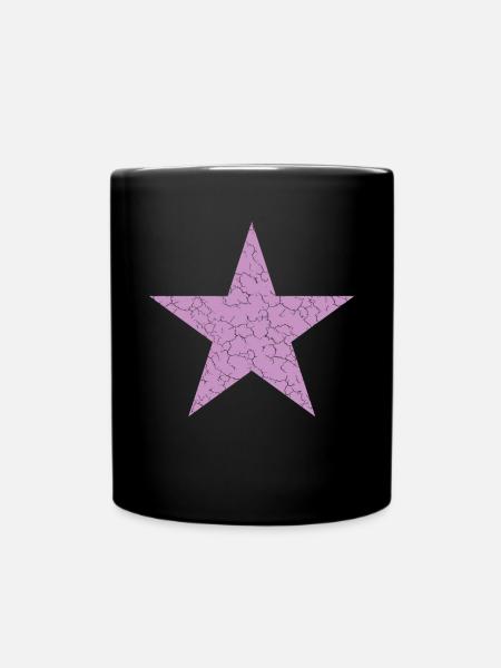 Stern purple Vintage star - Tasse einfarbig - Schwarz