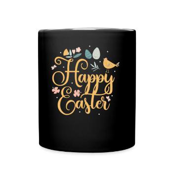 Joyeux Easter Easter Egg Dictons Lapin de Pâques - Mug uni - noir - Devant
