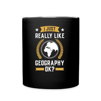 J’aime juste la géographie très bien? Géographe - Mug uni - noir - Devant