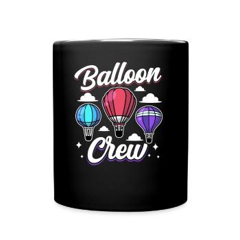 Ballon Besatzung Ballonfahrer Flug Heißluftballon - Tasse einfarbig - Schwarz - Vorne