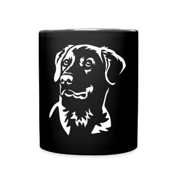 Tête de Labrador « Black Edition » - Mug uni - noir - Devant