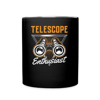 Telescope Enthusiast Universe Stars Space - Full Colour Mug - black - Front