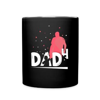 Father Of Four Children Papa Papi Father Day - Full Colour Mug - black - Front