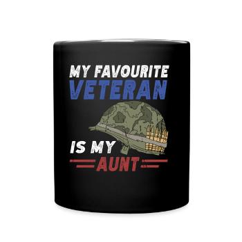 Mein Lieblingsveteran Ist Meine Tante Militär - Tasse einfarbig - Schwarz - Vorne