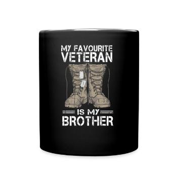 Mon vétéran préféré est mon frère militaire - Mug uni - noir - Devant