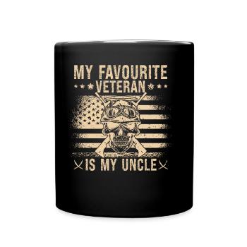 Mein Liebster Veteran Ist Mein Onkel Militär - Tasse einfarbig - Schwarz - Vorne