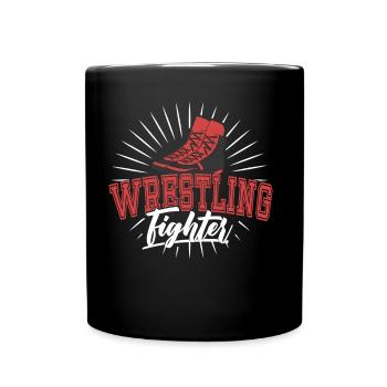 Wrestling Kämpfer Ringer Ringen Ringkampf - Tasse einfarbig - Schwarz - Vorne