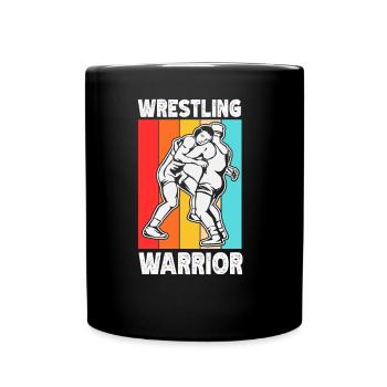 Wrestling Krieger Ringen Ringer Ringkampf - Tasse einfarbig - Schwarz - Vorne
