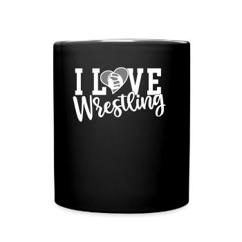 Ich Liebe Wrestling Ringkampf Ringer Ringen - Tasse einfarbig - Schwarz - Vorne