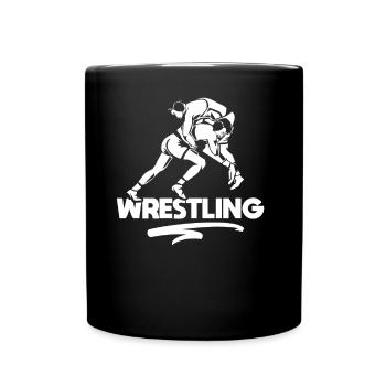 Ringen Ringer Wrestler Ringkampf Ringsport - Tasse einfarbig - Schwarz - Vorne