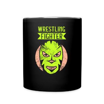 Wrestling Kämpfer Ringer Ringkampf Ringen - Tasse einfarbig - Schwarz - Vorne