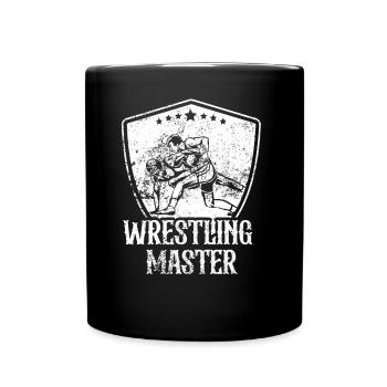 Meister Im Ringen Ringer Ringkampf Wrestler - Tasse einfarbig - Schwarz - Vorne