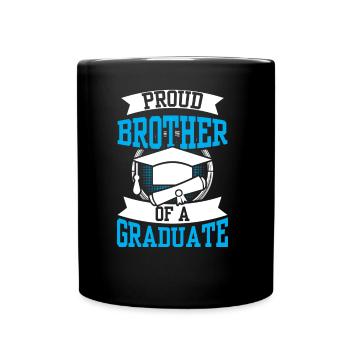 Stolzer Bruder Eines Absolventen Absolvent - Tasse einfarbig - Schwarz - Vorne