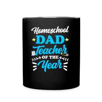 Homeschool Papa Lehrer Des Jahres Homeschooling - Tasse einfarbig - Schwarz - Vorne