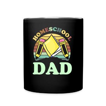 Homeschool Papa Homeschooling Father Father's Day - Full Colour Mug - black - Front