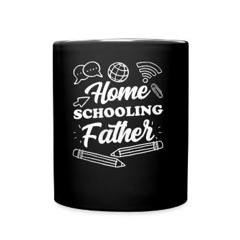 Father HomeSchooling Father's Day Papa Homeschool - Full Colour Mug - black - Front