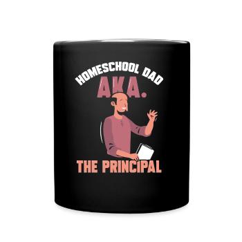 Homeschooling Papa Der Schulleiter Homeschool - Tasse einfarbig - Schwarz - Vorne