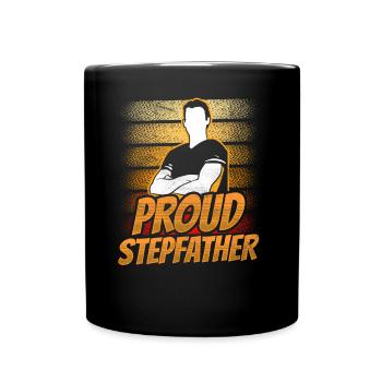 Stolzer Stiefvater Stiefpapa Stepdad Vatertag - Tasse einfarbig - Schwarz - Vorne