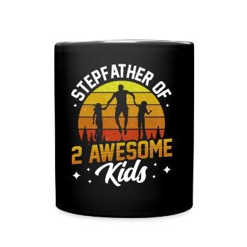 Stepfather Of Two Great Kids Stepdad - Full Colour Mug - black - Front