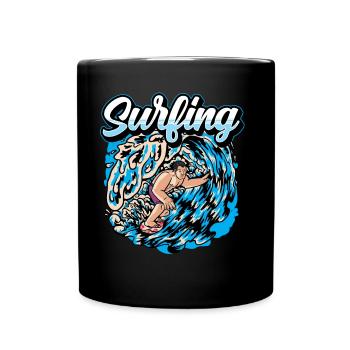 Surf Surf Surf Surf Surf Surfer - Mug uni - noir - Devant