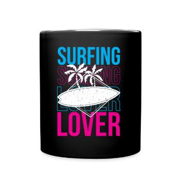Amateurs de surf Surfeur Planche de surf - Mug uni - noir - Devant