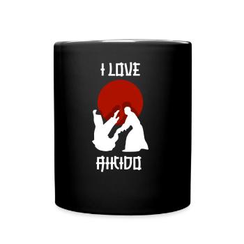 I love Aikido martial arts martial arts fighter - Full Colour Mug - black - Front