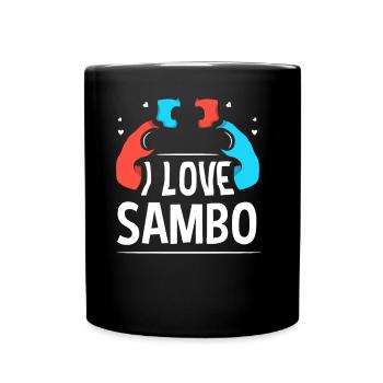 I love Sambo martial arts training martial arts - Full Colour Mug - black - Front