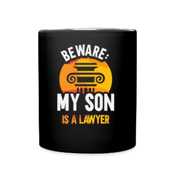 Attention Mon fils est avocat avocat - Mug uni - noir - Devant