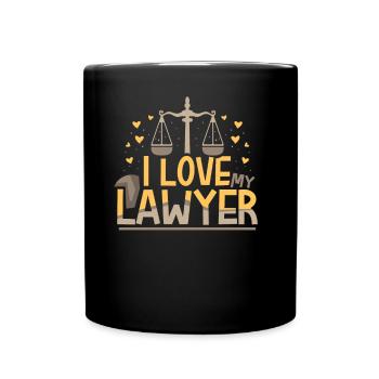 I love my lawyer Lawyer Lawyer Jura - Full Colour Mug - black - Front