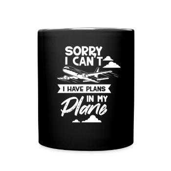 Je ne peux pas avoir de plans dans mon avion - Mug uni - noir - Devant