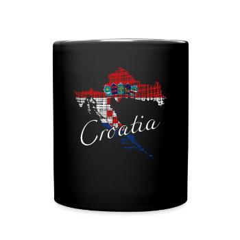 Croatia Kroatien - Tasse einfarbig - Schwarz - Vorne