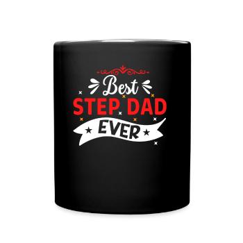 Bester Stiefvater Aller Zeiten Stiefpapa Stepdad - Tasse einfarbig - Schwarz - Vorne