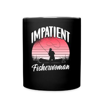 Pêcheuse impatiente Pêche Pêcheurs Pêcheurs - Mug uni - noir - Devant