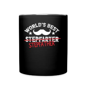 Der Beste Stiefvater Der Welt Stiefpapa Stepdad - Tasse einfarbig - Schwarz - Vorne