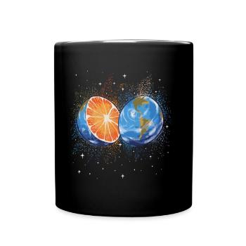 Summer Splashing Orange Earth - Full Colour Mug - black - Front