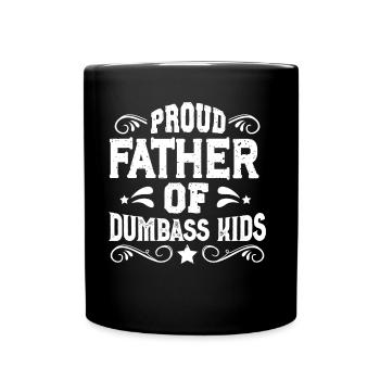 Fier Père d’Enfants Stupides Dictons Papa Papi - Mug uni - noir - Devant
